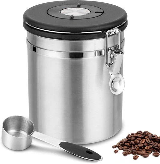 Pote para Café Hermético com Válvula Inox 1,5L - Mimo Style