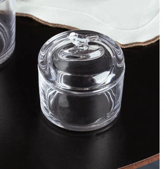 Pote de Cristal com Tampa Bird