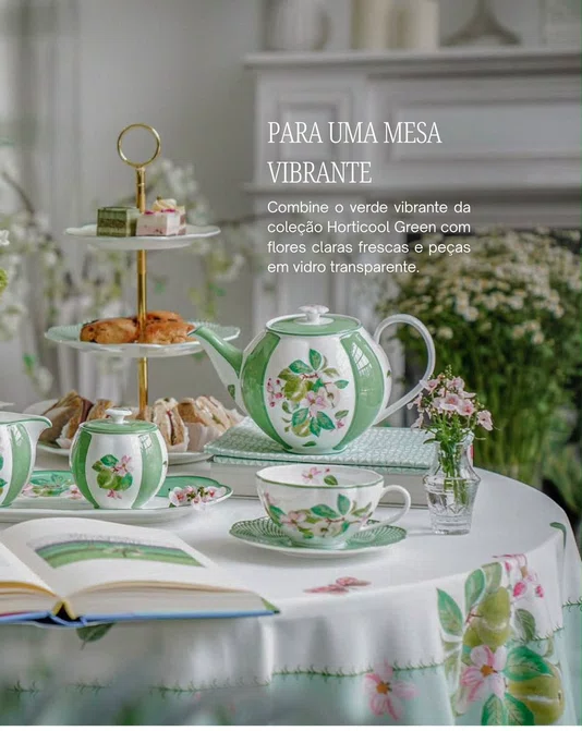 Prato de Doce 3 Camadas Horticool Green - Tea Delight