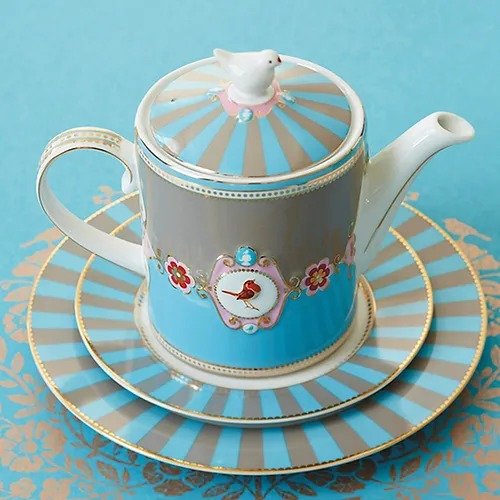 Prato de Jantar Azul Stripes 27cm - Love Birds - Pip Studio