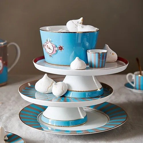 Prato de Jantar Azul Stripes 27cm - Love Birds - Pip Studio