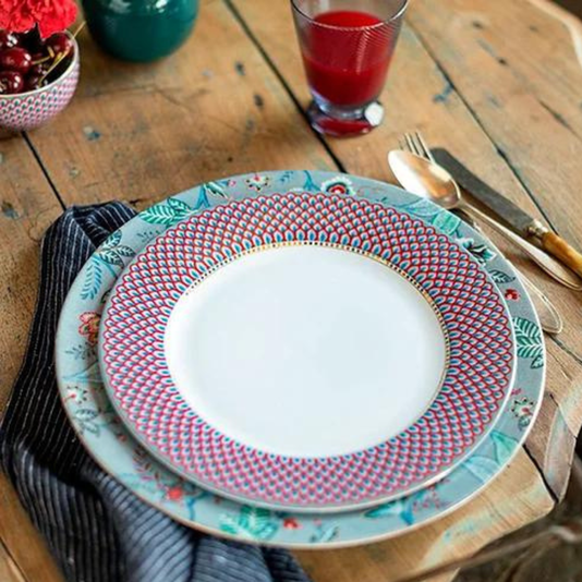 Prato de Jantar Scallop Azul - Flower Festival - Pip Studio