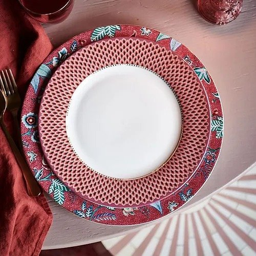 Prato de Jantar Scallop Rosa - Flower Festival - Pip Studio