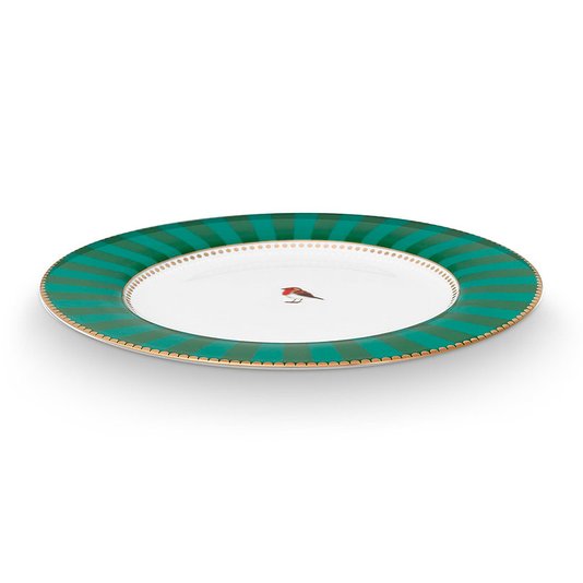 Prato de Jantar Stripes Esmeralda/verde - Love Birds - Pip Studio