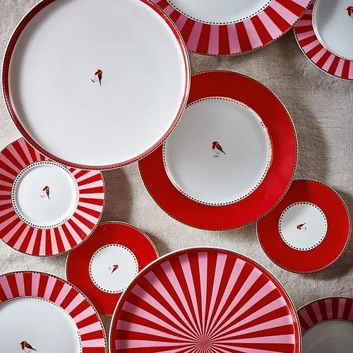 Prato de Jantar Vermelho - Love Birds - Pip Studio