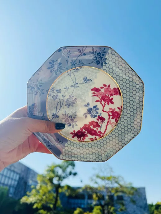 Prato de Pão Regency Damasky Azul 17cm - Tea Deligth