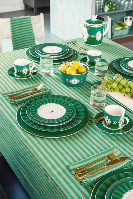 Prato de Pão Stripes Esmeralda/verde Love Birds - Pip Studio