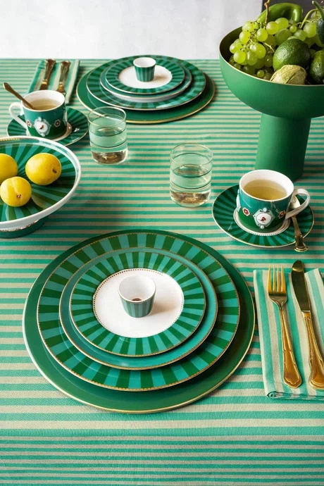 Prato de Pão Stripes Esmeralda/verde Love Birds - Pip Studio