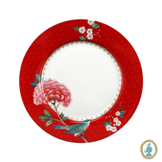 Prato de Sobremesa Blushing Birds Vermelho - Pip Studio