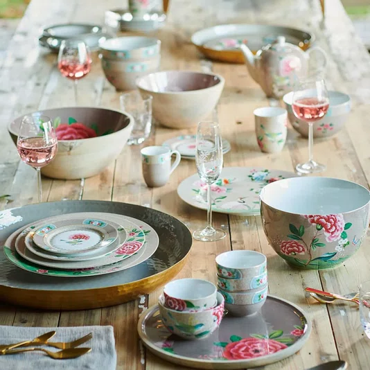 Prato de Sobremesa Cáqui Blushing Birds - Pip Studio