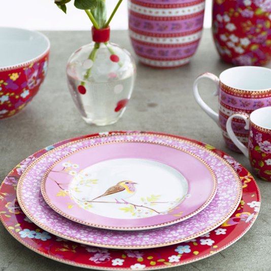 Prato de Sobremesa Early Bird Rosa Floral - Pip Studio