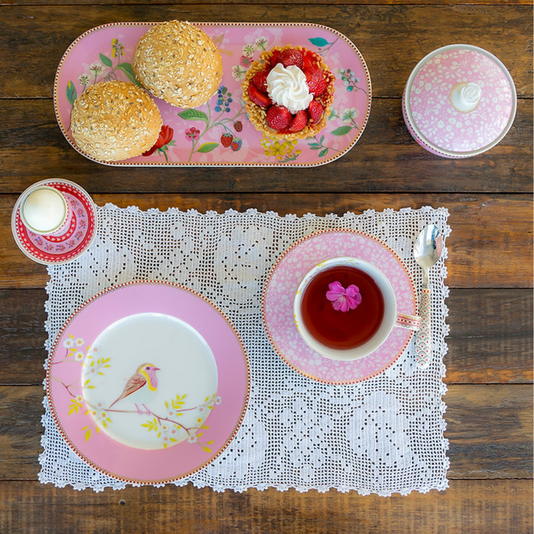 Prato de Sobremesa Early Bird Rosa Floral - Pip Studio
