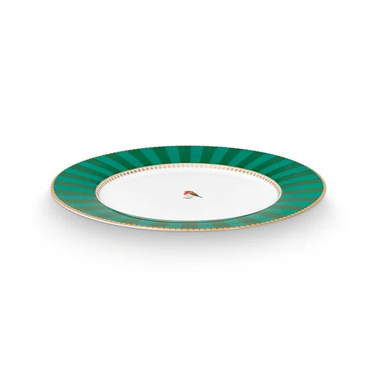 Prato de Sobremesa Stripes Esmeralda/verde - Love Birds - Pip Studio