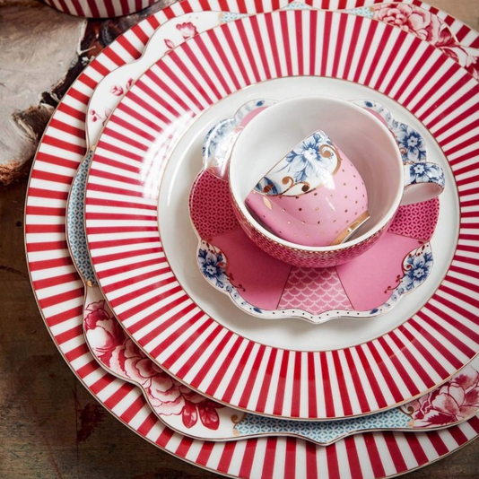 Prato de Sobremesa Stripes Rosa 21cm - Pip Studio