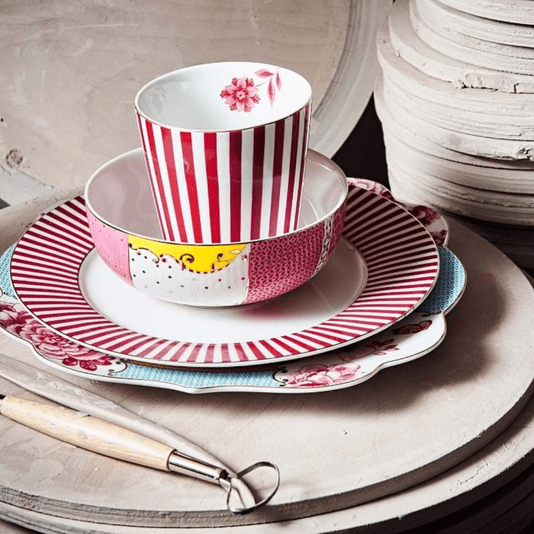 Prato de Sobremesa Stripes Rosa 21cm - Pip Studio
