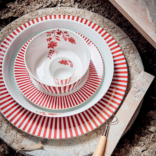 Prato de Sobremesa Stripes Rosa 21cm - Pip Studio