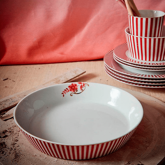 Prato de Sopa Stripes Rosa Pip Studio