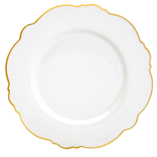 Prato em Porcelana Maldivas Filete Dourado 6 Peças