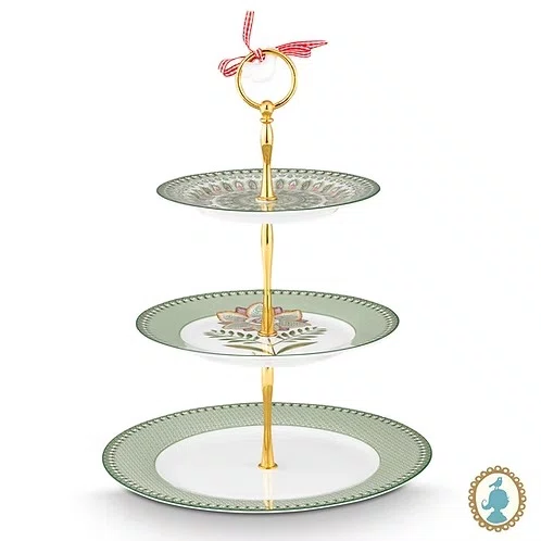 Prato P/ Doces 3 Andares Lily & Lotus Verde Claro - Pip Studio