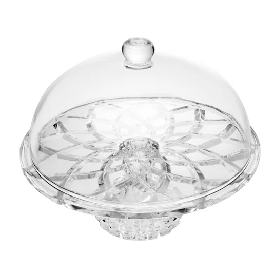 Prato para Bolo com Pe com Tampa Deli Diamond 30cm