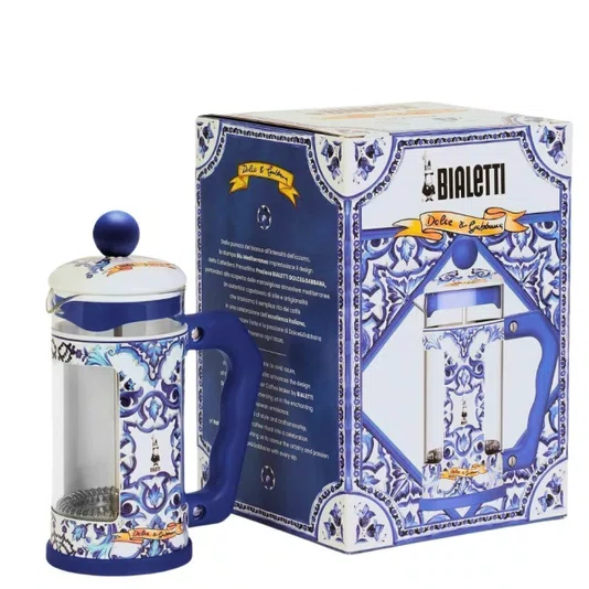 Cafeteira Prensa Francesa Dolce & Gabbana Azul 1l - Bialetti