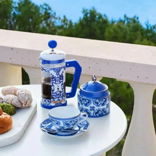 Cafeteira Prensa Francesa Dolce & Gabbana Azul 1l - Bialetti