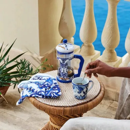 Cafeteira Prensa Francesa Dolce & Gabbana Azul 1l - Bialetti