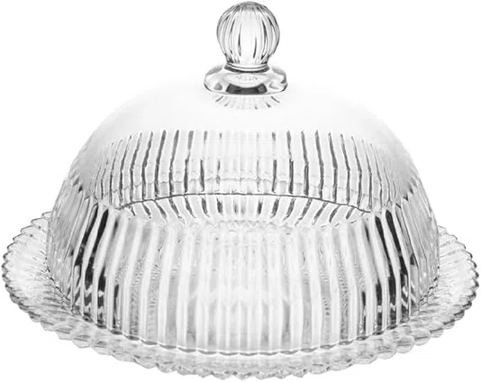 Queijeira de Cristal com Tampa Império 20x20x13,5cm - Wolff