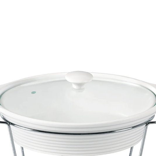 Rechaud Oval Em Porcelana Com Queimador 2,3L - Dynasty