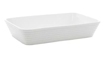 Refratario de Porcelana Linea Branco 25,5cm X 16,5cm X 5cm