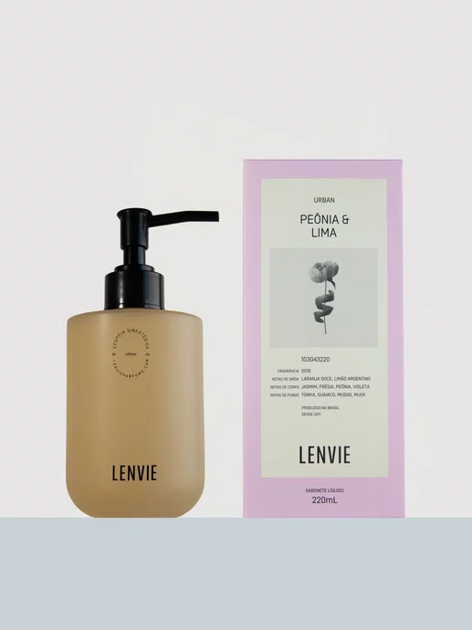 Sabonete Líquido Peônia e Lima 220ml - Lenvie