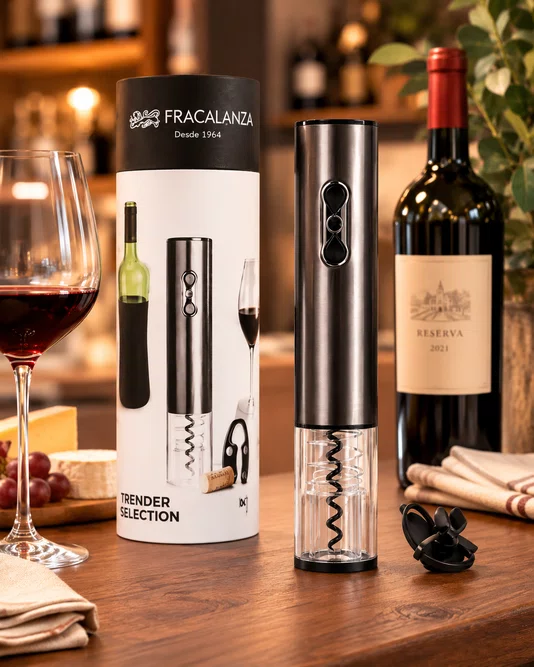 Saca Rolhas Elétrico USB Trender com Corta Lacre - Fracalanza