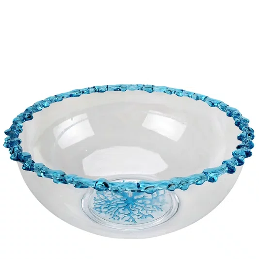 Saladeira Acrilico Detalhe Coral 32x32x13,5cm - Entrecasa