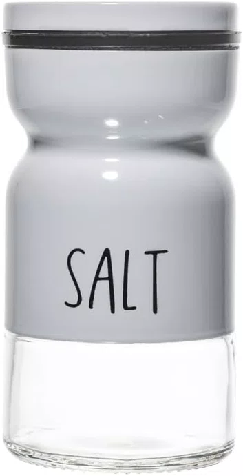 Saleiro de Vidro com Tampa de Metal Branco 120ml - Lyor