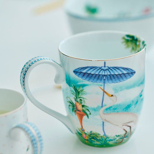 Set/2 Caneca Extra Grande Garça Branco Jolie - Pip Studio