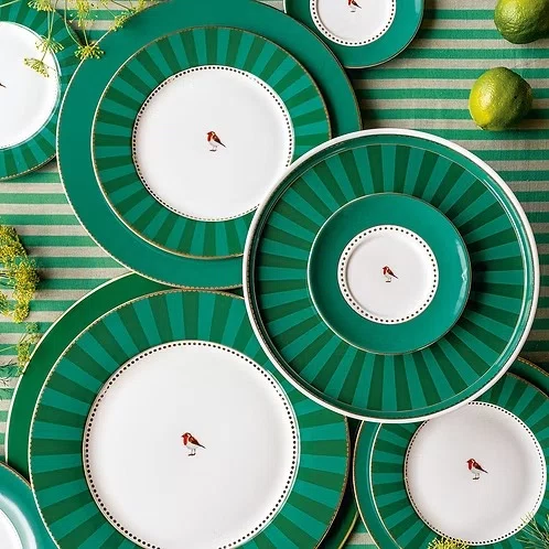 Set 2 Canecas Grandes Medallion Stripes Verde Esmeralda - Pip Studio