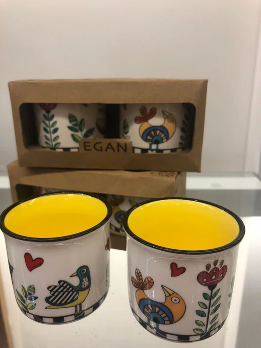 Set 2 Copos Espresso Nbc 90ml Amarelo Cocorico - Egan Italy