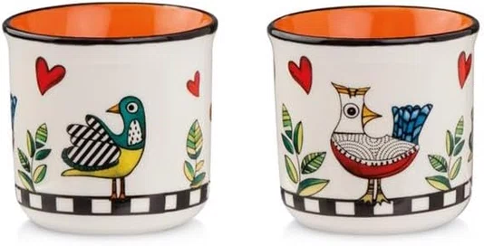 Set 2 Copos Espresso Nbc 90ml Laranja Cocorico - Egan Italy
