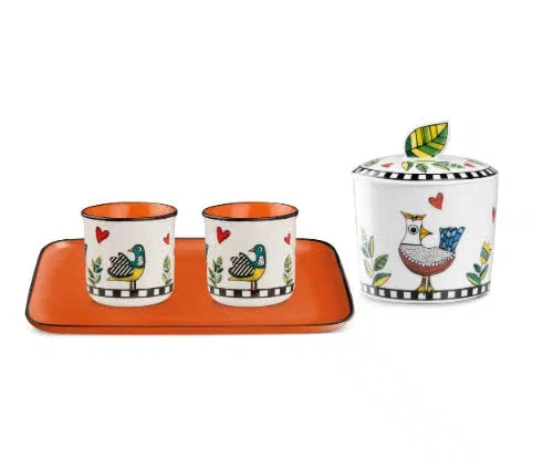 Set 2 Copos Espresso Nbc 90ml Laranja Cocorico - Egan Italy