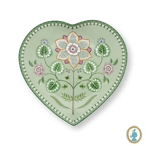 Set 2 Pratos Coração Lily & Lotus Verde - Pip Studio