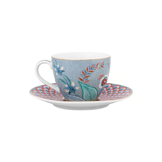 Set/2 Xícara de Cafezinho Azul - Flower Festival - Pip Studio
