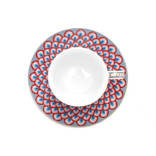 Set/2 Xícara de Cafezinho Azul - Flower Festival - Pip Studio