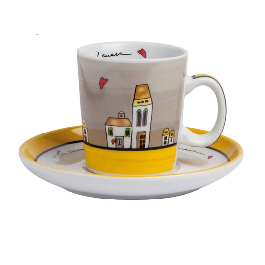 Set 2 Xícara Expresso/pires 100ml Amarelo Le Casette - Egan Eataly