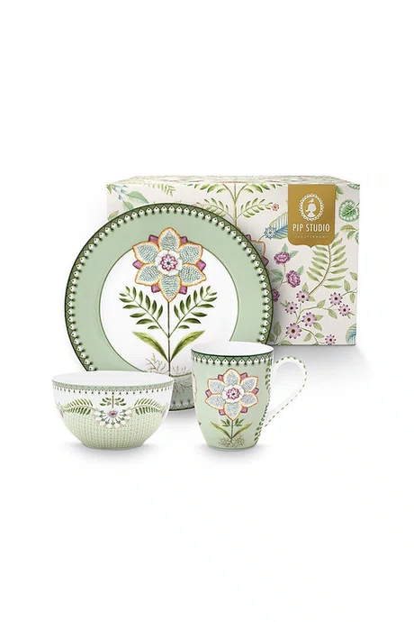 Set/3 Breakfast Lily&lotus Verde Claro - Pip Studio