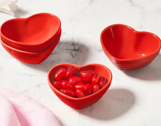 Set 4 Mini Bowls Coração Vermelho Cerise - Le Creuset