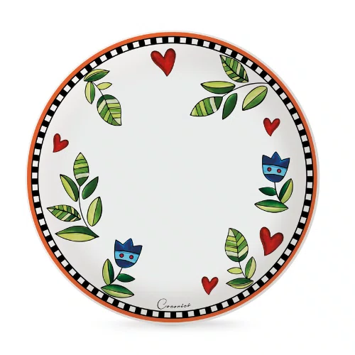 Prato Raso de Jantar 27cm Cocorico Laranja - Egan