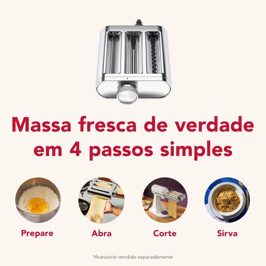 Set Rolos para Massas 3 em 1 Metálico - Kitchenaid