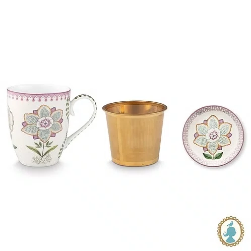 Set Caneca Chá 3 Peças Lily & Lotus Off White - Pip Studio