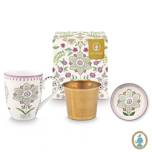 Set Caneca Chá 3 Peças Lily & Lotus Off White - Pip Studio