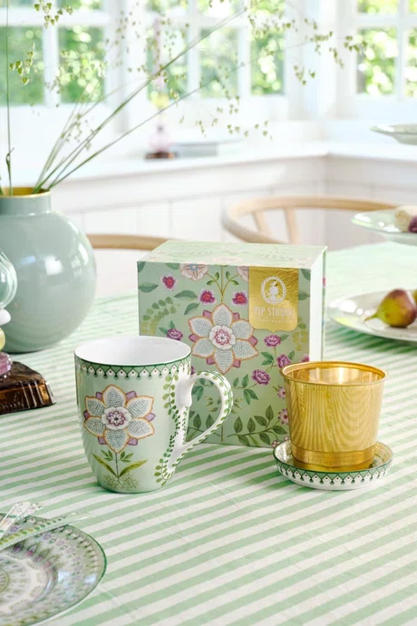 Set Caneca Chá 3 Peças Lily & Lotus Verde Claro - Pip Studio